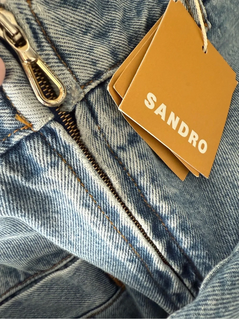 SANDRO High-Waist Wide-Leg Light Blue Jeans - Picture 3 of 17